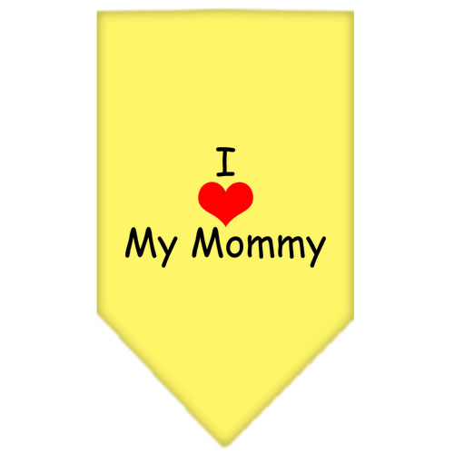 I Heart My Mommy Screen Print Bandana Yellow Large